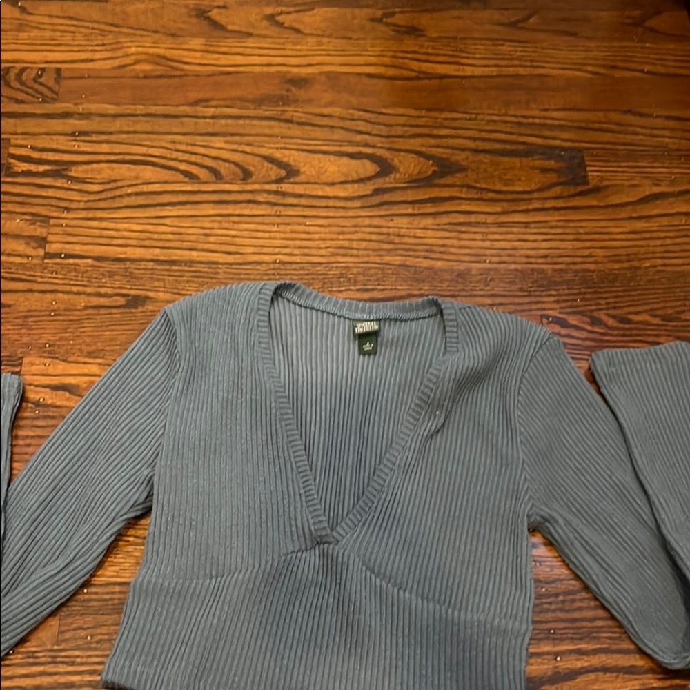 Wild Fable Gray Ribbed Crop Top